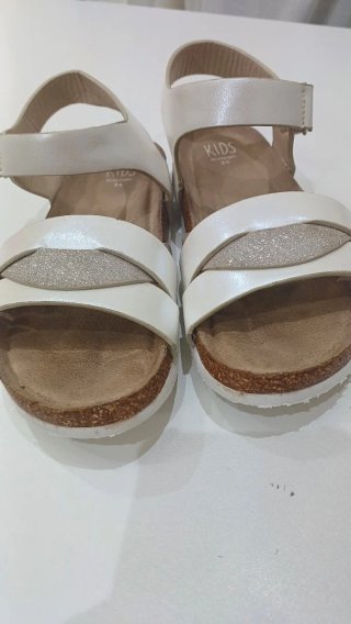 Sandalias Niña Talla 34 Blanco nacarado