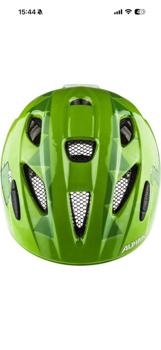 Casco Bicicleta Infantil Alpina Verde Dinosaurio