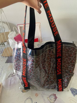 Bolso de playa Minnie Mouse transparente
