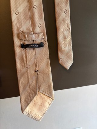 Corbata Gucci 100% Seda Beige