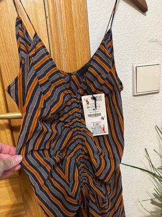 Vestido Zara Talla S Negro y Blanco el de rayas m