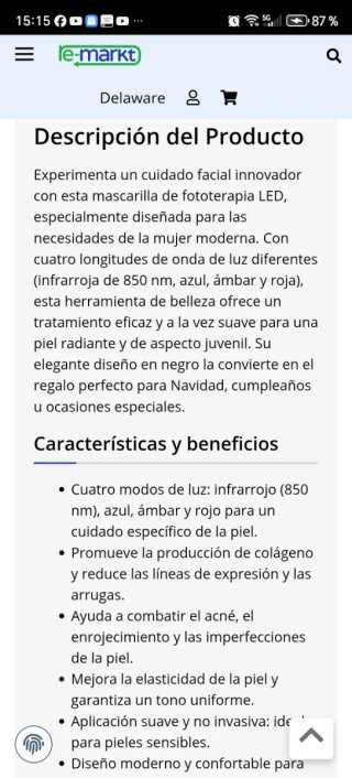Mascarilla Facial Terapia BIXTOOR