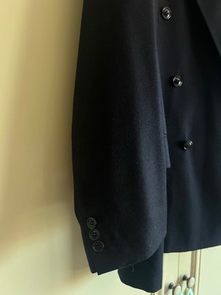 Americana Cruzada Vintage Hombre Azul Marino Lana