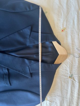 Americana Cruzada Vintage Hombre Azul Marino Lana