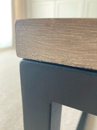 Mesa Centro Teca y Hierro. Marca Becara