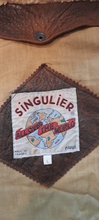 Chaqueta de cuero vintage Singulier