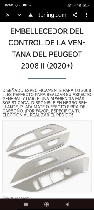 Embellecedor Botonera Peugeot 2008 II (2020+)