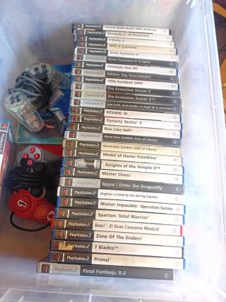 Consola PS2 Fat Negra + Juegos y Mandos