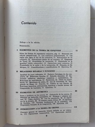 Introducción a la matemática moderna.