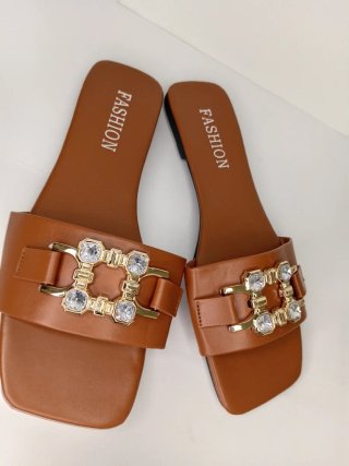 Ciabatte eleganti marrone oro n. 38
