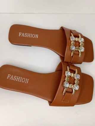 Ciabatte eleganti marrone oro n. 38