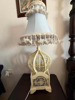 2 Lámparas Jaula Decorativas Beige y Azul