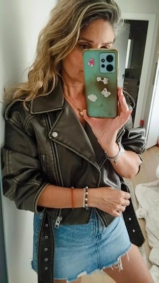 Chaqueta Biker Oversize Zara Negra