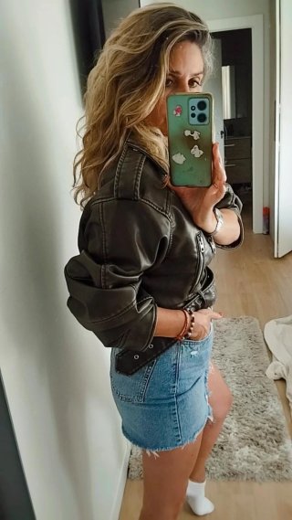 Chaqueta Biker Oversize Zara Negra