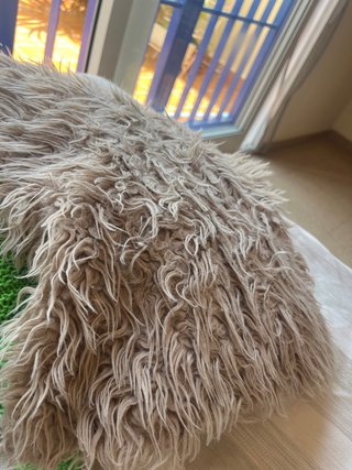 Cojín decorativo beige y verde