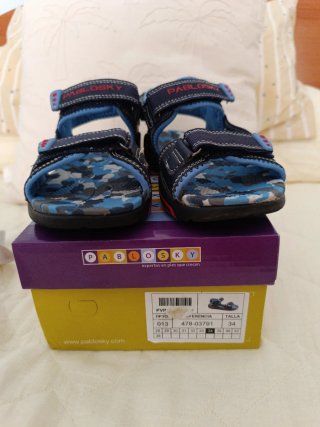Sandalias Pablosky niño camuflaje azul