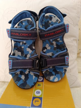 Sandalias Pablosky niño camuflaje azul