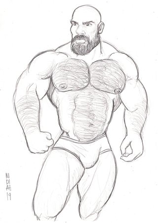Dibujo hombre musculoso gay arte