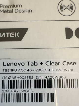 Lenovo Tab + Funda Transparente