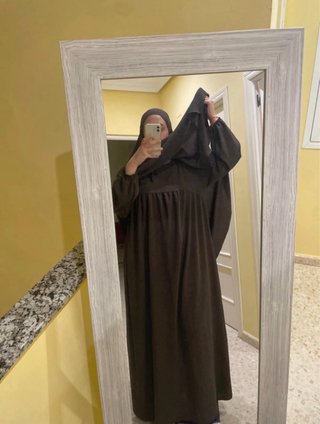 Conjunto Abaya Jazz Marrón Oscuro + Khimar