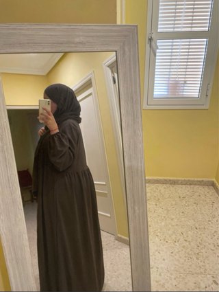 Conjunto Abaya Jazz Marrón Oscuro + Khimar
