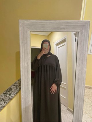 Conjunto Abaya Jazz Marrón Oscuro + Khimar