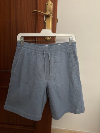 Camisa Zara Azul Hombre Manga Corta