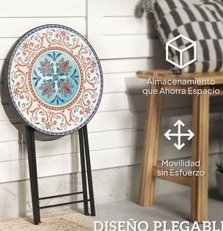 Mesa plegable redonda jardín