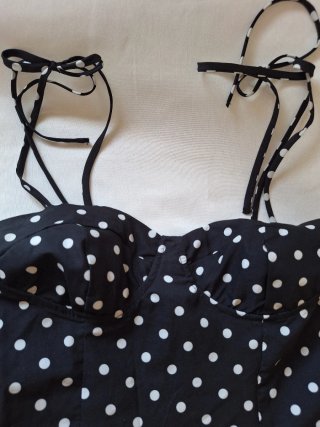Vestido Shein lunares negro y blanco