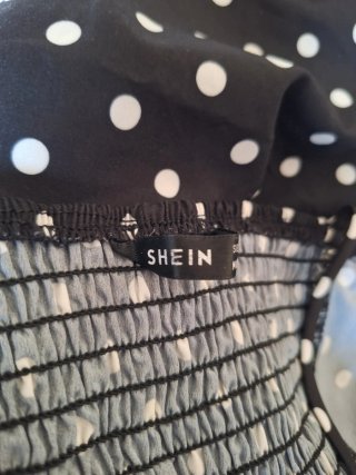 Vestido Shein lunares negro y blanco