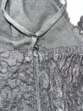 Camiseta negra de encaje talla XS Zara
