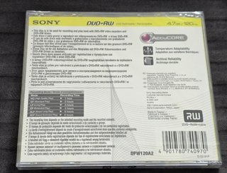 Caixa com 5 Sony DVD+RW 4x — (4.7GB)