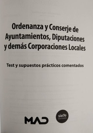 Ordenanza y Conserje de Ayuntamientos, Diputacio..