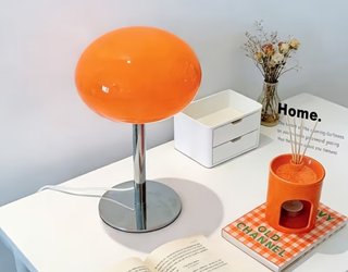 Lámpara led retro forma de nube cristal naranja