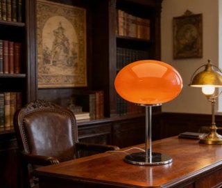 Lámpara led retro forma de nube cristal naranja
