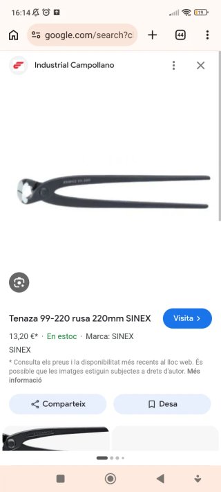 Tenaza rusa Sinex 220