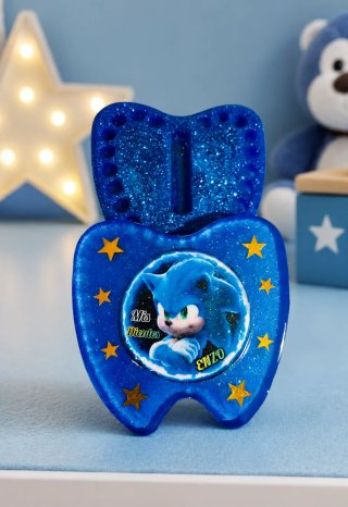 Caja Guardadientes Resina Sonic Azul