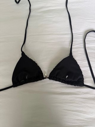 Top Bikini Negro con Perla talla 90-95