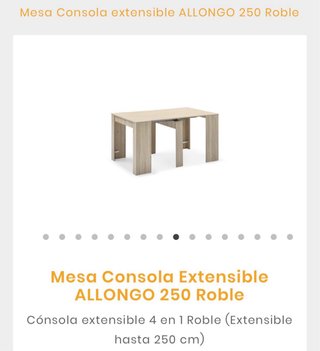 Cónsola extensible 4 en 1 Roble (Hasta 250cm)