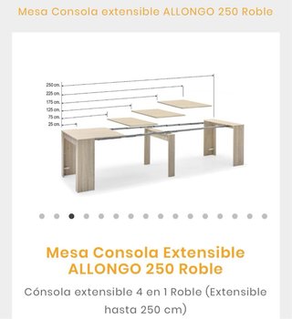 Cónsola extensible 4 en 1 Roble (Hasta 250cm)