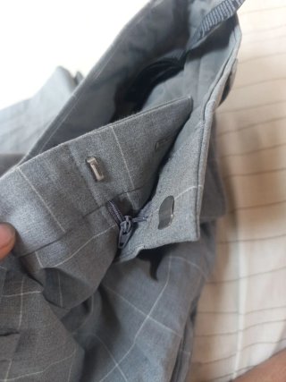 Pantalón de vestir H&M cuadros gris hombre