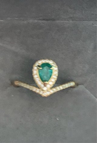Anillo Esmeralda Natural Corte Pera