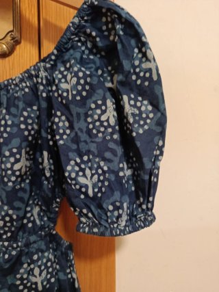 Vestido azul con estampado blanco talla 8 años 128