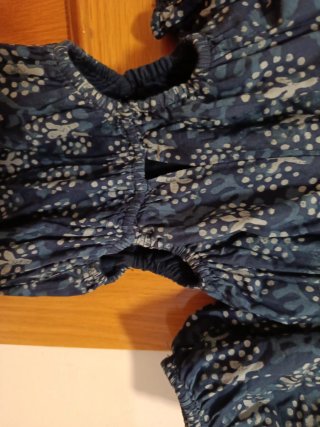Vestido azul con estampado blanco talla 8 años 128