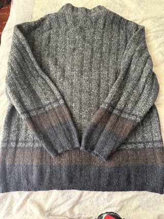 Jersey Lacoste XXL Gris y Marrón Cable Knit