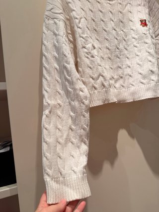 Jersey Bershka Oso Bordado Blanco Talla M