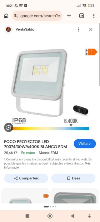 Foco Proyector LED EDM Blanco 6400K