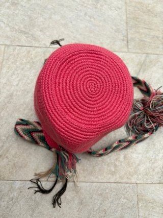 Bolso Wayuu mini coral intenso