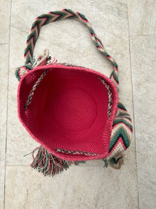 Bolso Wayuu mini coral intenso