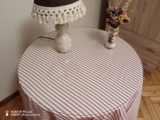 Mesa camilla redonda con cristal 70cm diámetro.